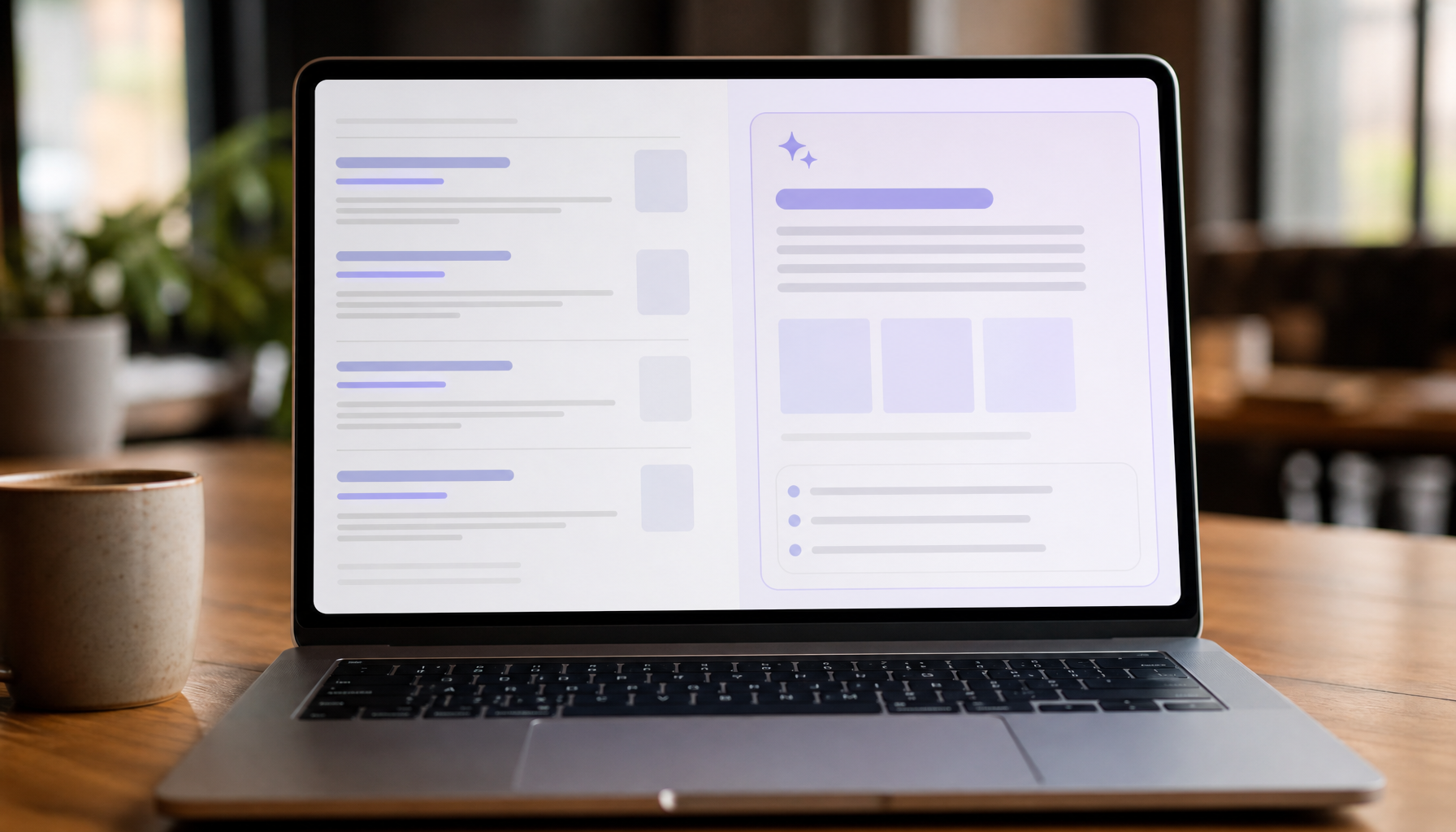Comparison between traditional Google search results and AI Overview panel